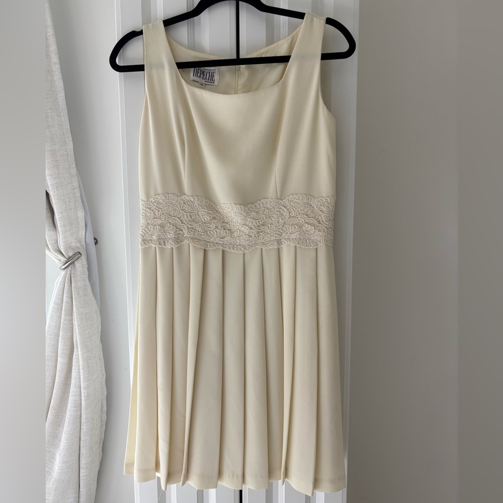 90’s Yves Cosssette Depeche Mode Elegant Cream Sleeveless Dress